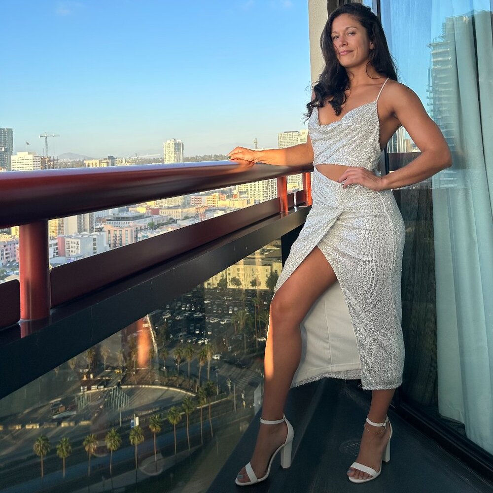 White/Silver Sequin Dress